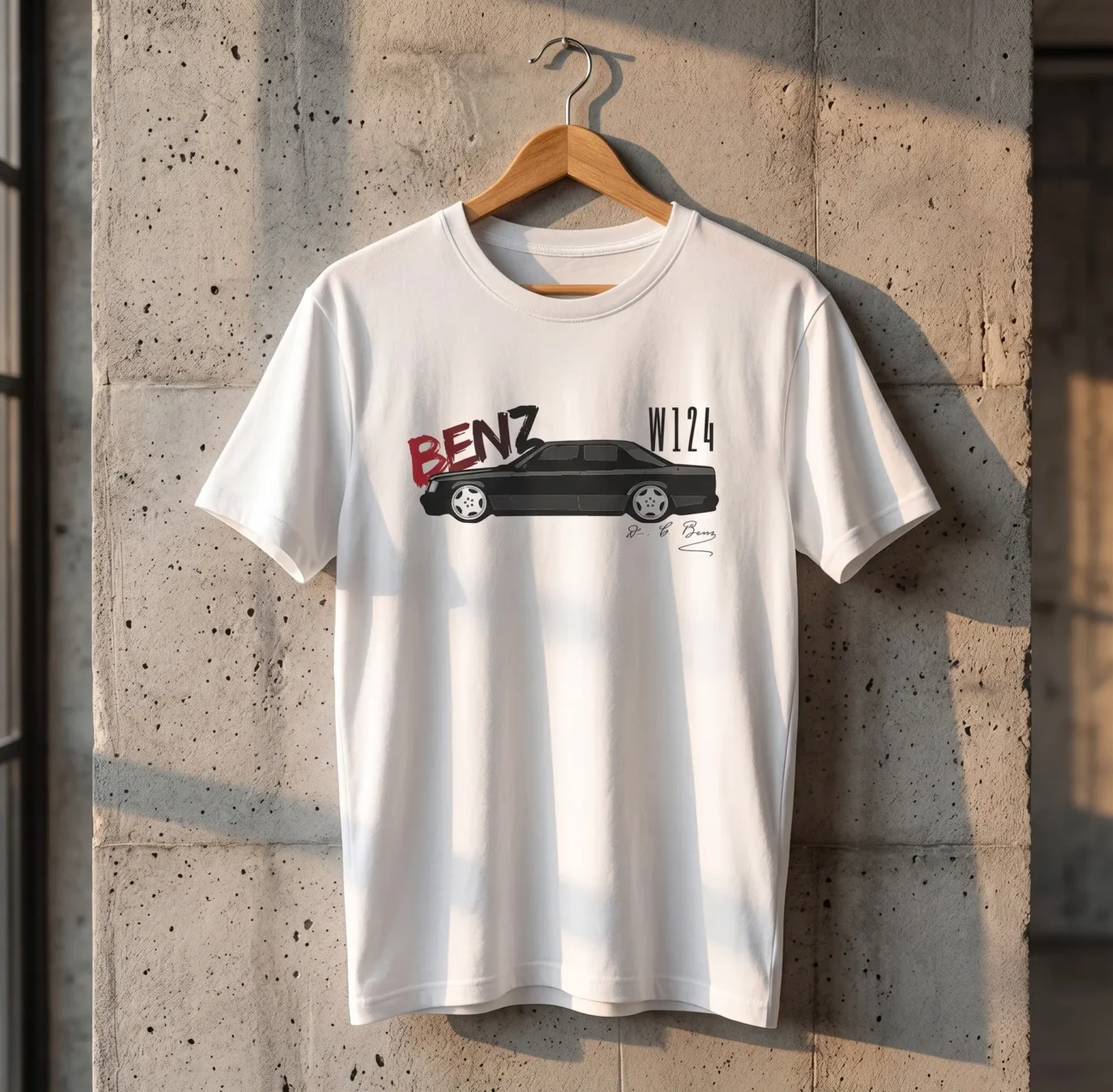 Benz W124 Monoblock Graphic Tee - Image 2