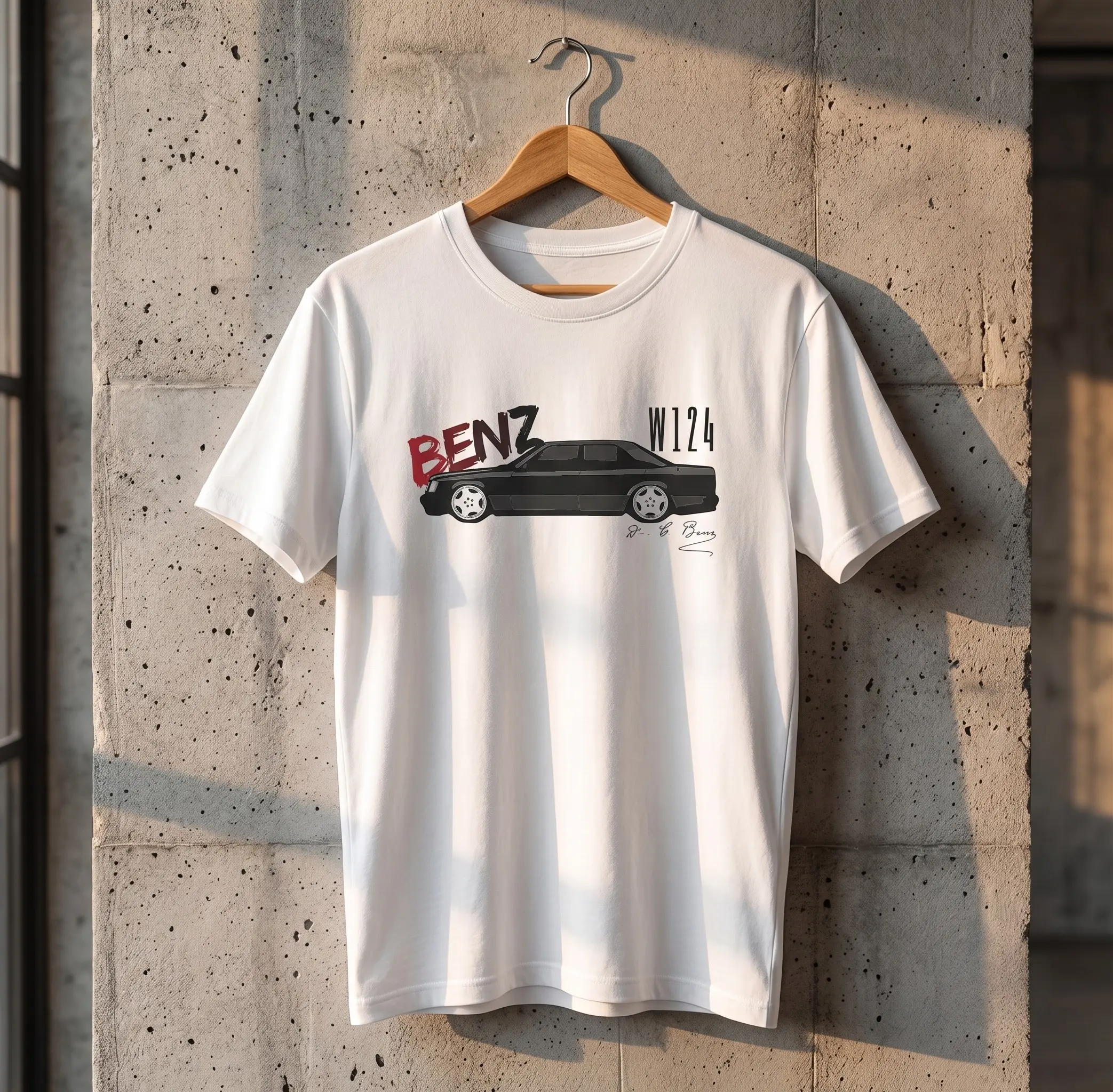 Benz W124 Monoblock Graphic Tee - Image 2